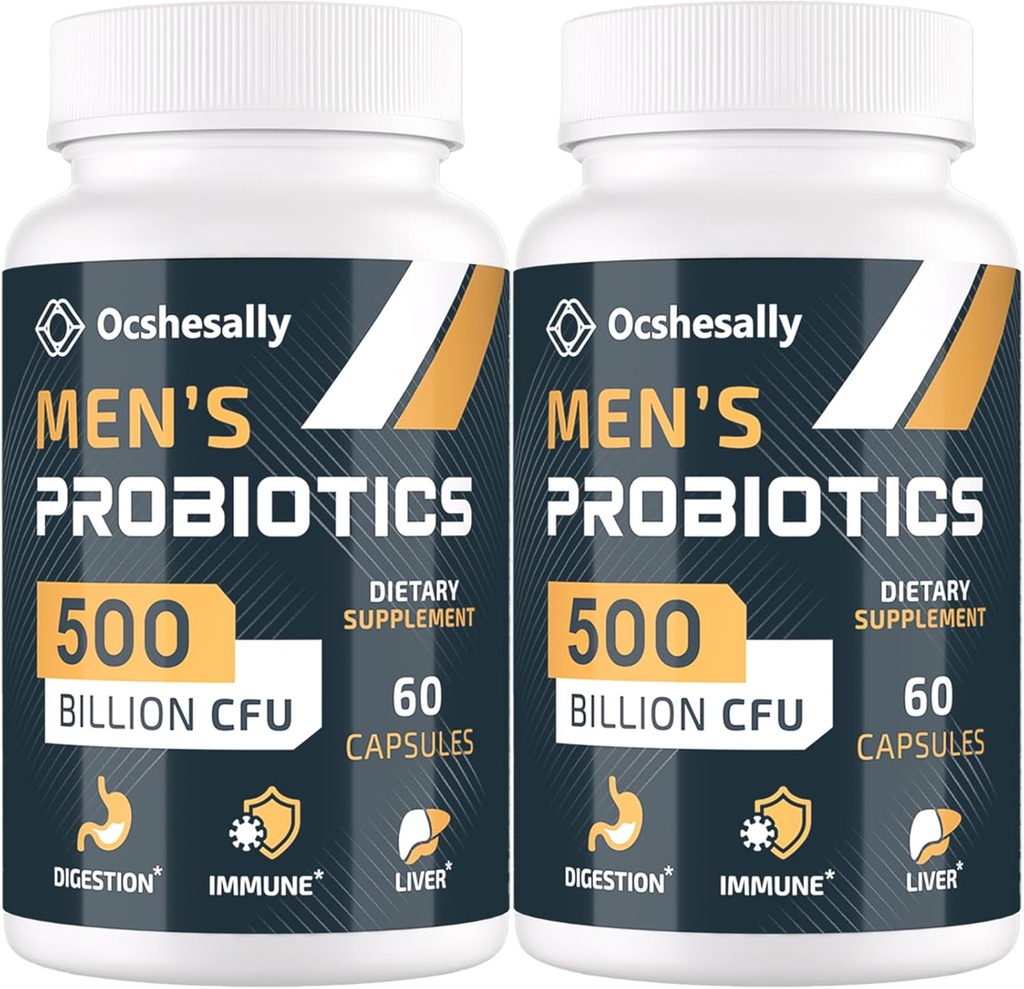 Erkekler için probiyotikler, 500 Milyar CFUs & 12 Strains Mens probiyotik, Turmeric, Cranberry, Goji - Probiyotikler for Digestive Health, Gut, Immune & Bloating, Prostate & Urinary Tract Health, 120