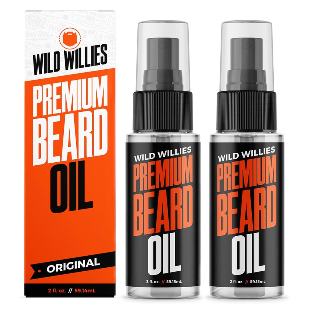 Wild Willies Beard Oil for Men - Natural Contents Deep Duruming - Takes Itch & Dandruff - Derin Yumuşak Tedavi - En İyi Ayılı Petrol ve Koşullu - 2 Fl Oz, (Pack of 2)