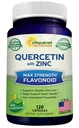 ASquared Beslenme Quercetin 1000 mg ile çinko Supplement - 120 Capsules - Quercetin Dihidrat Siyah Yaşlı ve çinko ile - Max Strength Toz Kompleksi Pills Immune Response
