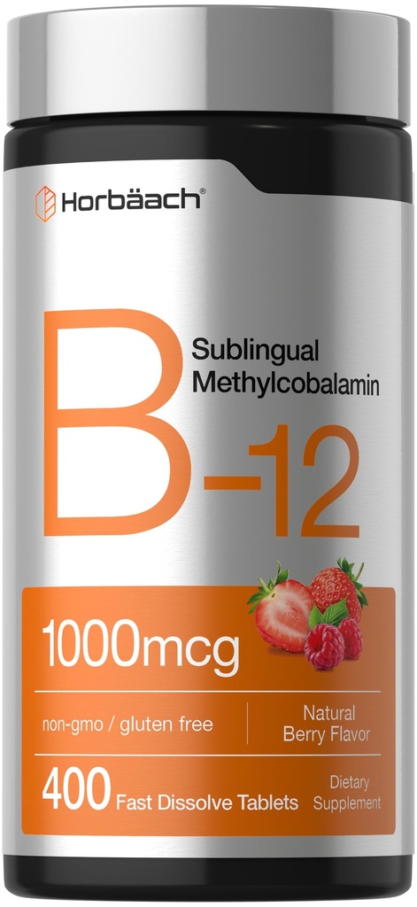 Horbaach Vitamin B12 1000 mcg Sublingual | 400 Fast Dissolve Tablets