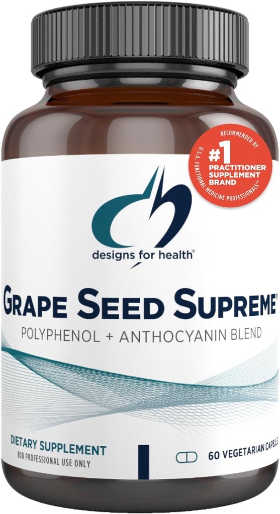 Sağlık Grape Tohumları Yüksek - 200 mg Grapeseed Extract Supplement with Grape Skin + Muscadine Grape - Non-GMO Polyol + Anthocyanin Antioksit (60 Capsules)