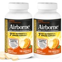 Airborne 1000 mg C + çinko Immune Support Supplement Chewable Tabletler, Citrus Flavor Güçlü Antioksis A C & E, 116 Chewable Tabletler (2 Pack)