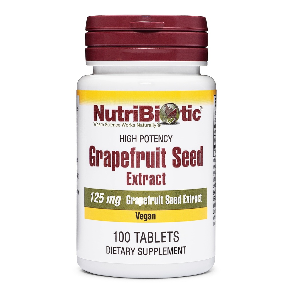 NutriBiotic – Grapeaving Seed Extract Tabletleri 125 mg, 100 Count | Premium Grade GSE with Bioflavonokles | Potent Immune & General Health Support | Easy to Swallow | Vegan, Gluten Free, Non-GMO