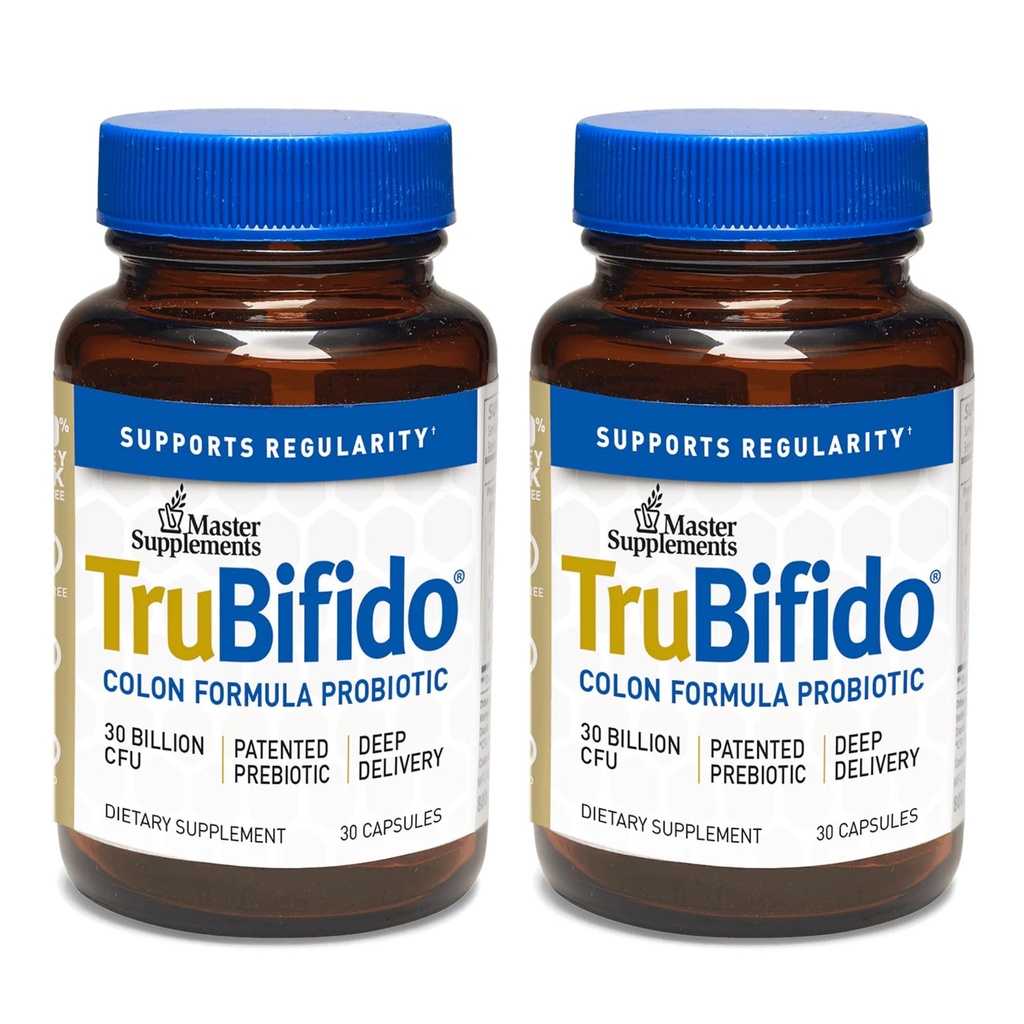 Master Supplements TruBifido - 30 Capsules, 2 Paket - Kolon Sağlığı ve Enerji için Güçlü Probiyotik - Immune ATM, Destekler Düzenlilik - Gluten Free - 60 Toplam Hizmetler