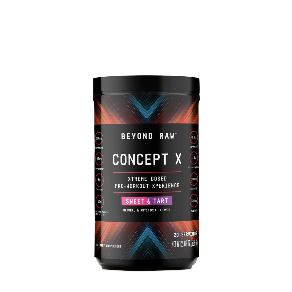 BEYOND Rh Concept X, Klinik olarak Pre-Workout Toz, Contains Caffeine, L-Citrulline, Kretine ve Beta-Alanine, Sweet & Tart Flavor, 20 Hizmetler