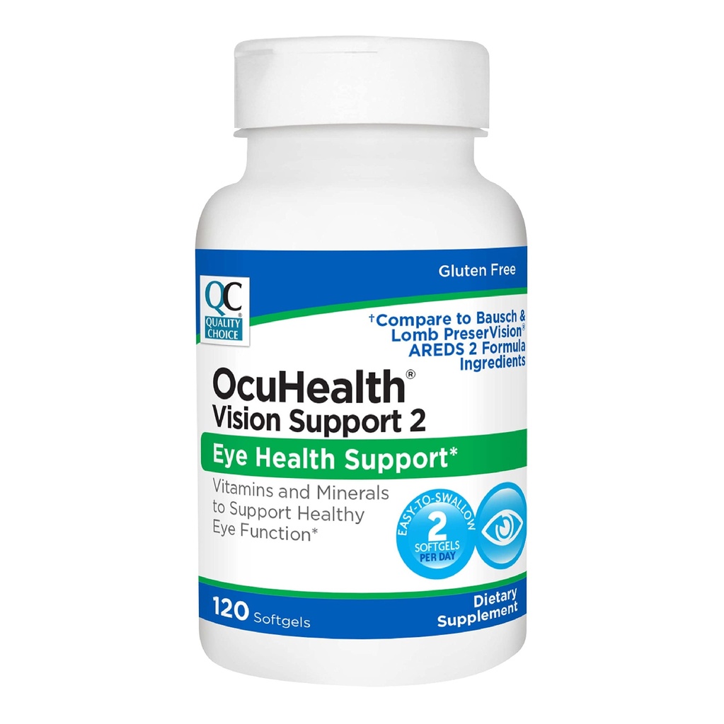 Quality Choice Ocuhealth, Eye Health Vission 2 Vitamin & Mineral Supplement Softgels, 120 Kont Şişes