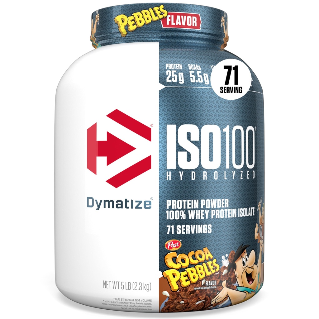 x Cocoa Pebbles ISO100 Whey protein Toz Isolate, 25g of protein, 5.5g BCAAs, 120 Cal., Gluten Free, 1g Fat, 1g Sugar, 2g Carb (71 hizmet)