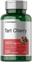 Horbäach Tart Cherry Extract Capsules | 3600 mg | 220 Pills | Non-GMO, Gluten Free | Geleneksel Herbal Supplement Supplement Supplement