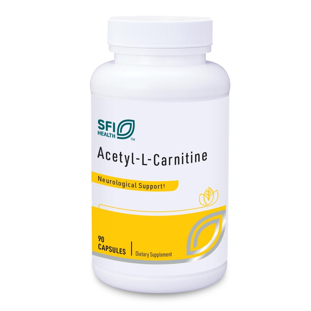 Klaire Labs SFI Health Acetyl-L-Carnitine 500 mg - Hypoallergenic Acetyl L-Carnitine Supplement - Promotes Cognitive Health, Energy Production & Brain Support (90 Capsules)