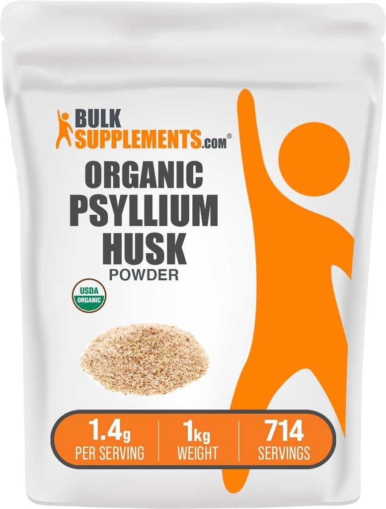 BulkSupplements.com Organik Psyllium Husk Toz - Beslenme için Psikiyatrik, Fiber Supplement - Gluten Free, 1.4g per Service, 1kg (2.2 lbs) (Paket 1)