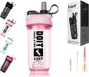 Protein Shakes için Litex Shaker Şişeler, 26oz Blender Pre-Workout için 26er Şişe,Shaker Cups with Straw, Honda-free Tritan Mixer Şişes for Protein Toz,With Cup DN and Talimatlar (Pink)