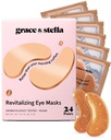 lütuf ve stella Caffeine Under Eye Patches - Uyanış Gözleri ve Dark Circles - Eye Mask Patches with Niacinamid & Hyaluronic Acid - Vegan, Cruelty-Free (Bronze, 24 Pairs)