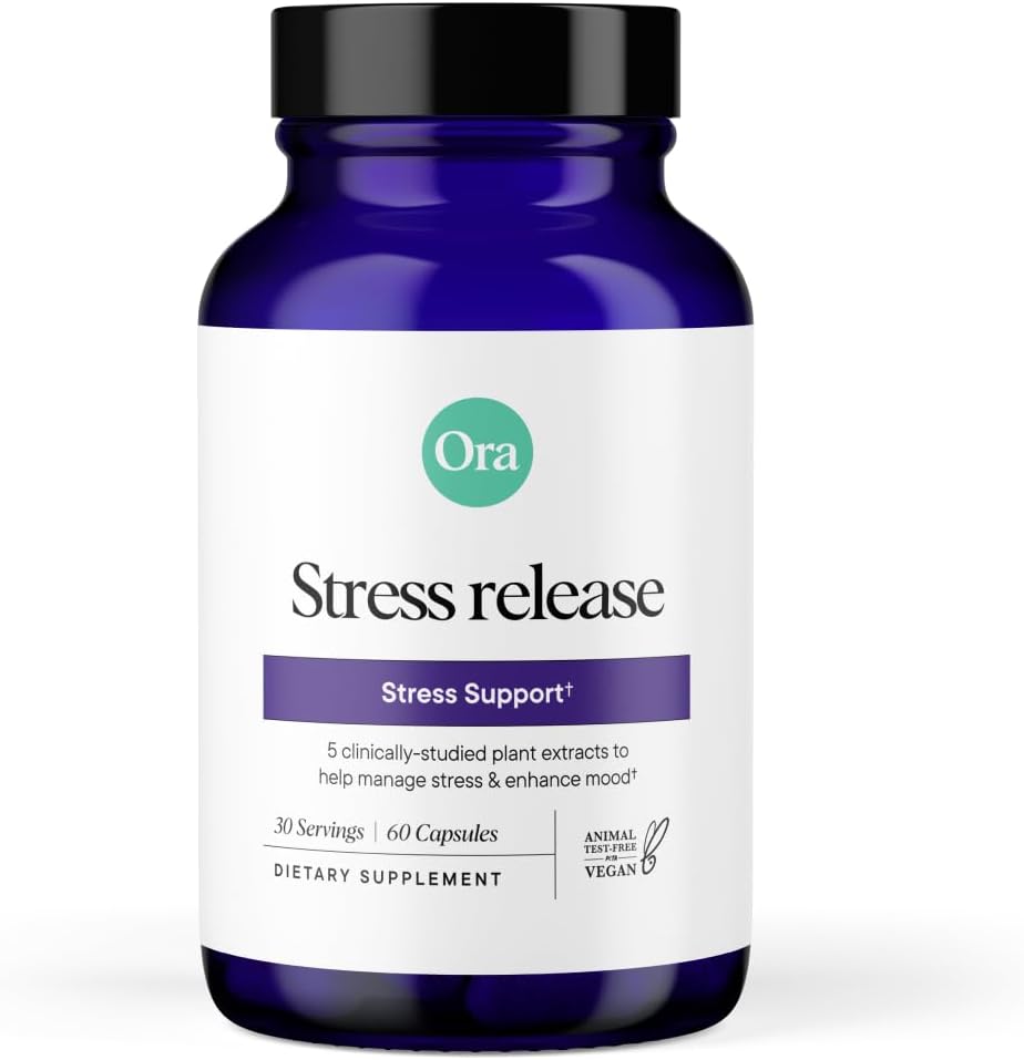 Ora Organik - Stres Yardım Supplement - Destekler Mood & Spirit Focus - Calm & Relaxed - Sensörli Ashwagandha, Saffron, Macintosh, L-Theanine, Lemon Balm - 60 Capsules