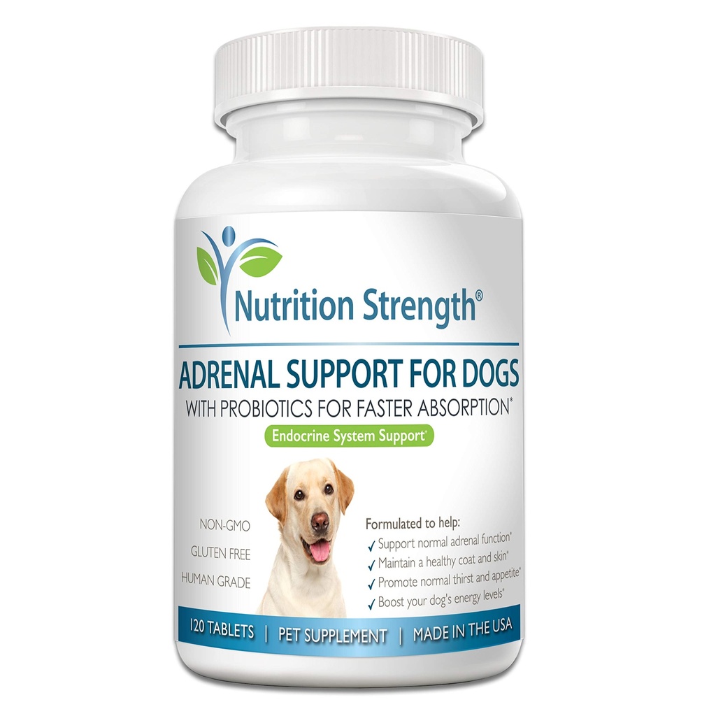 Köpekler için Adrenal Destek, Cushing Hastalığı ile Köpeklere Destek, Sağlıklı Bir Önlem ve Skin'i koruyun, Normal Urinasyon, Thirst ve Appetite, 120 Chewable Tabletler