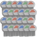 Lice Comb - (24. paketi) Head Lice Tedavisi Bu Bireysel Paketli Profesyonel Paslanmaz Çelik Louse ve Nit Combs Yumurtaları Konfor için Yuvarlak İpuçları