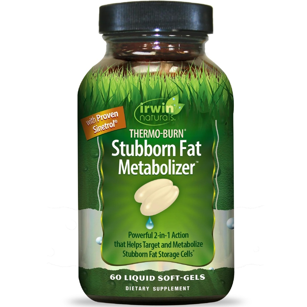 Irwin Naturals Thermo-Burn Stubborn Fat Metabolizer - 60 Sıvı Yumuşak-Gelişmeler - Yeşil Çay Ekstraksiyonu (EGCG), MCT Oil & Caffeine - 20 Hizmet