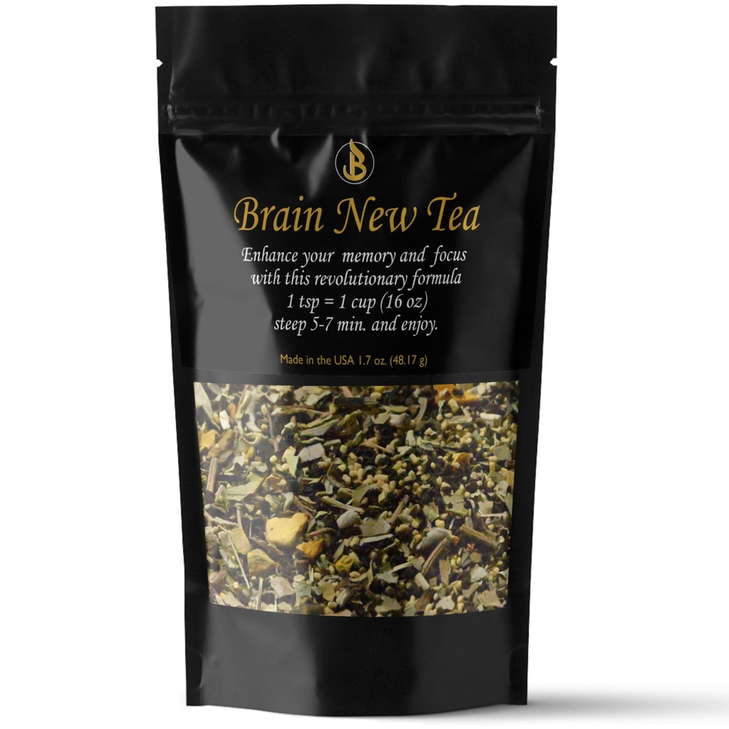 Beyin Yeni Çay - Ruh Clarity, Memory & Focus Boost, Nootropic, Brain Fog Relief with Bacopa, Yerba Mate, Rhodiola Rosea, Gingko Biloba, Gotu Kola, Reishi.