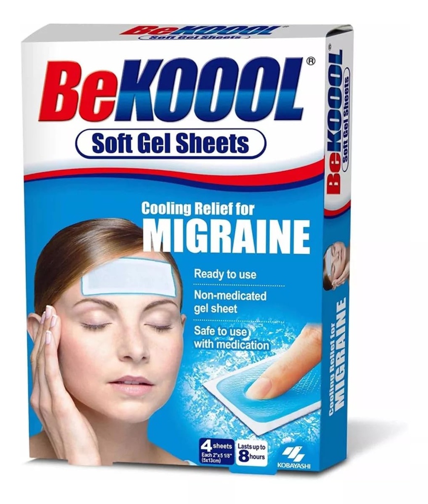 Migraine için Koool Soğutma Yardımı Ol, Soft Gel Sheets, 4 Dokümanlar (Görünen 5)