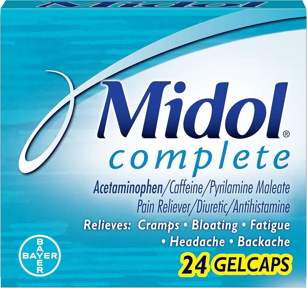 Midol Menstrl Glcap Boyutu 24s Midol maksimum Güçlü Erkekler