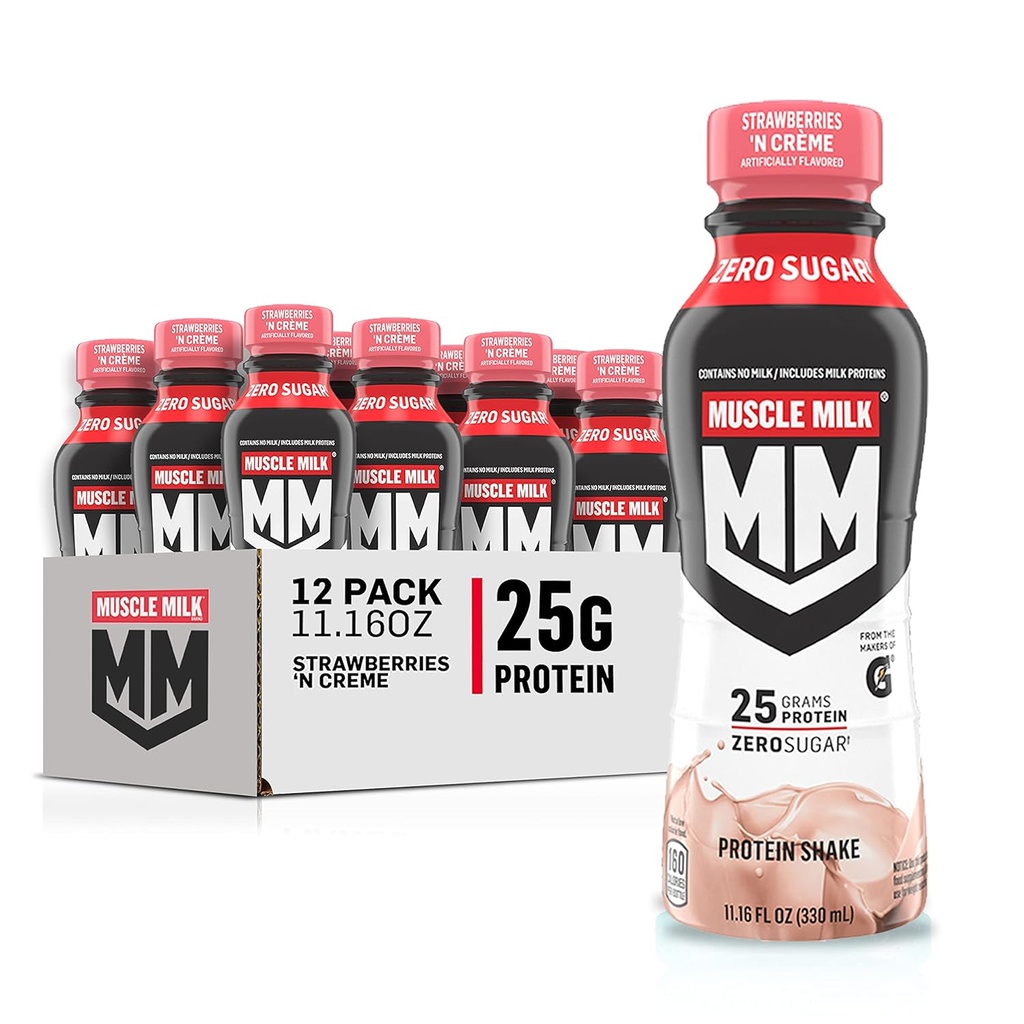 Kas Sütü Gerçek Shake, Strawberry, 11.16 Fl Oz Şişeler (Pazar 12)