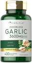 Carlyle Odorless Soft Softgels 3600 mg | 400 Kont | Allium Sativum Bulb | GMO, Gluten Free Supplement Supplement