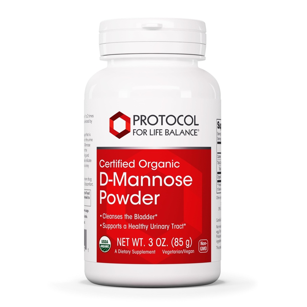 PROTOCOL FOR LIFE BALANCE D-Mannose Toz - Hizmet başına 2g - Bladder Cleanse - Sağlık Urinary Tract - for Men & Women - Kosher & Non-GMO - 3 ozz