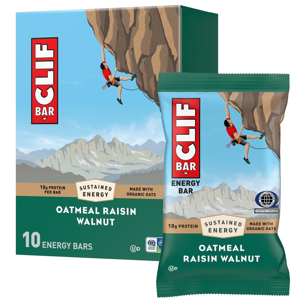 KLAÇ - Enerji Protein Barları - Oatmeal Raisin Walnut - Organik Oats - Enerji Barları - Non-GMO - (10 Pack)