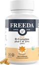 FREEDA B Kompleksi C & çinko ile Tamamlandı - SCD Yasal Vitamin B Kompleksi (B1, B2, B3, B6, B12) - 250 Vejetaryen Capsules, All Including SCD Diyet Takipçileri için Uygun, Günlük Sağlık Desteği
