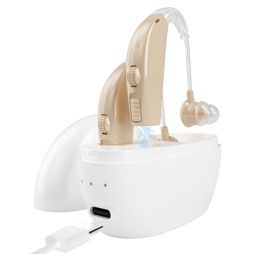 İşitme kaybı ile Yaşlılar için işitme Aids, ekran işitme Amplifiers with Gürültü Cancelling and Volume Control for Yetişkinler Women Men, Behind-Ear İşitme Aids