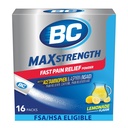 BC MAX Fast Pain Relief Toz, Lemonade Flavor aspirin 500 mg ve Acetaminophen 500 mg Dissolve Packs, 16