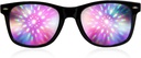 GloFX Black Frame Halo Diffraction Gözlükleri - Halo Light Effects için Lazer Etched, Raves & Festivals için Dayanıklı & Esnek