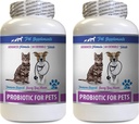 Kediler Bad Breath Home Remedy - Hayvanlar için PROBIOTICS - Köpekler Kediler - Kötü Gaz ve Nefes Tedavileri - Gelişmiş Immune Boost - kedi probiyotikleri pet finalleri - 2 Şişeler (120 Tedaviler)