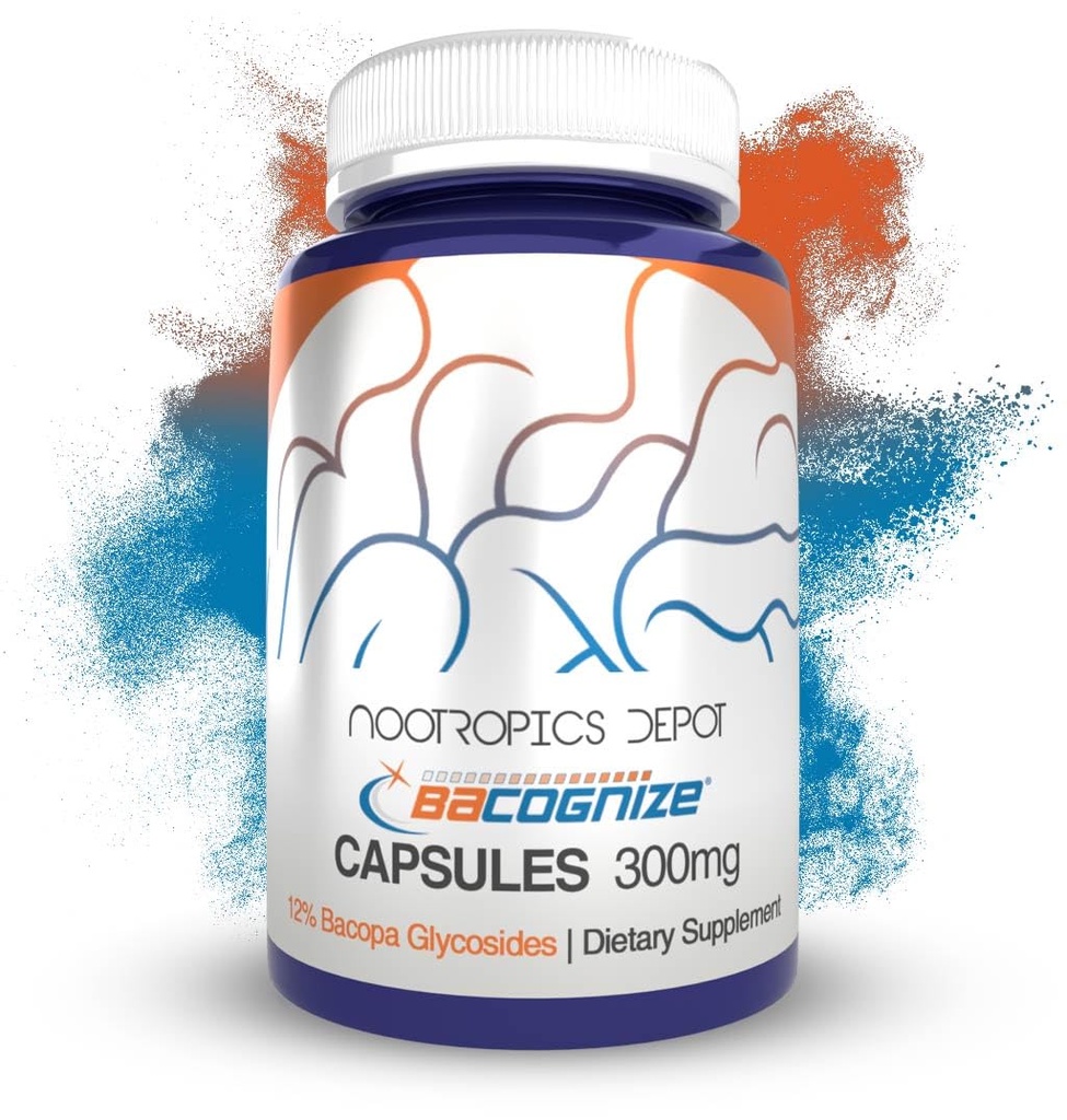 BaCognize Bacopa Monnieri Capsules | 300 mg | 240 Kont | Ayurvedic Herb | Nootropic Brain ATM | Destekler Stres Yönetimi | İyiler Memory, Cognition + Mood
