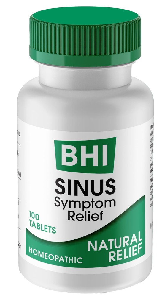 BHI Sinus Natural Congestion Relief 7 Hedefed Homeopathic Active Malzemeler Relieve Nasal Cold Belirtileri, Ağrı, Baskı ve Baş Ağrısı Kadın ve Erkekler için Ekstra Güç Desteği - 100 Tabletler