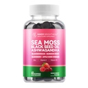 Sea Moss 4000mg Gummies with Ashwagandha, Elderberry, Apple Cider Vinegar, Bladderwrack, Burdock Root – Immune Support – karma Berry Flavor – 60 Kont