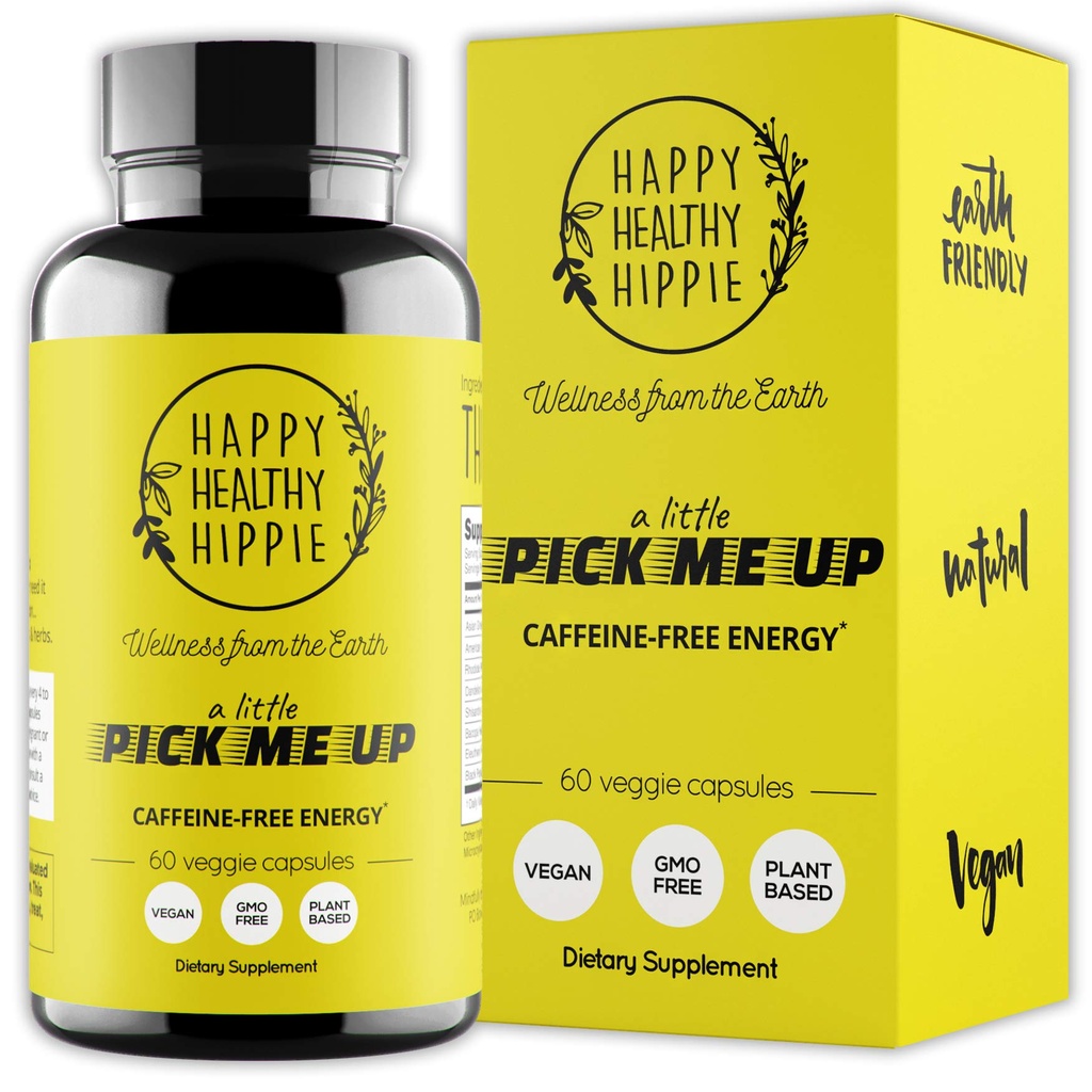 Doğal Enerji Pilleri – Caffeine Free – Metabolism, Zihinsel Uyarı – Rhodiola Rosea, Dandelion Root, Bacopa, Ginsengi – 7 Herbs & Abxia Enhancing Piperine – Vegan, Non-GMO, 60 Ct