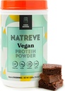 Natreve Vegan Protein Tozu - Probiyotikler ve Amino Asits ile 25g Plant bazlı Protein Tozu - Gluten Free Fudge Brownie, 18 Hizmetler