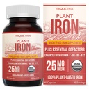 Organic Iron Supplement, Whole Food Mineral & Cofactors, 25mg, Gentle Form