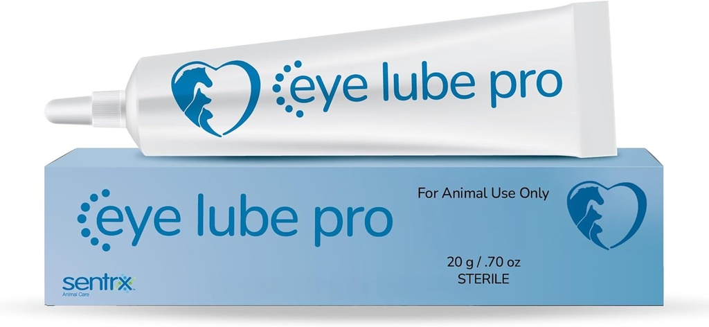 Sentrx - Eye Lube Pro Eye Drops for Dogs, Cats, and Horses, Hydrating Gel Eye Drops with Hyaluronic Acid and Carbomer Lubrication, for Dryness, Itching, and Irritation, 20g