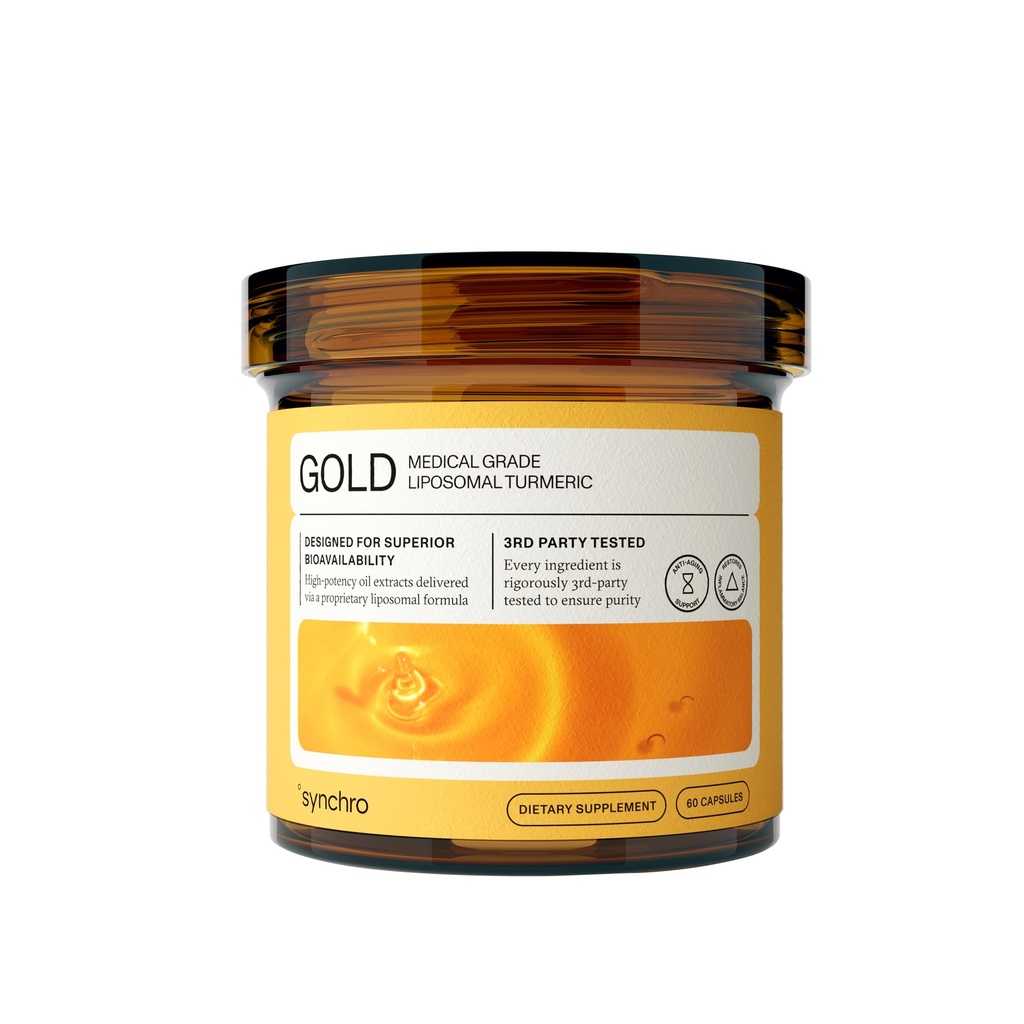 Senhro Gold Medical-Grade Liposomal Turmeric | 60ct Capsules | Whole-Plant Extract, Nano-Encapsulation Delivery | Curcumin Black Pepper Piperine Supplement