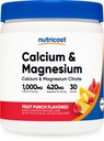 Nutricostdis Magnezyum Toz (Fruit Punch, 30 Hizmet) - Bone Support, Non-GMO, Gluten Free (Toba Citrate and Magnezyum Citrate)