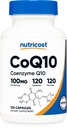 Nutricost CoQ10 100 mg, 120 Vegetarian Capsules, 120 Hizmet - Yüksek Absiyon, Vegetarian, Non-GMO, Coenzyme Q10