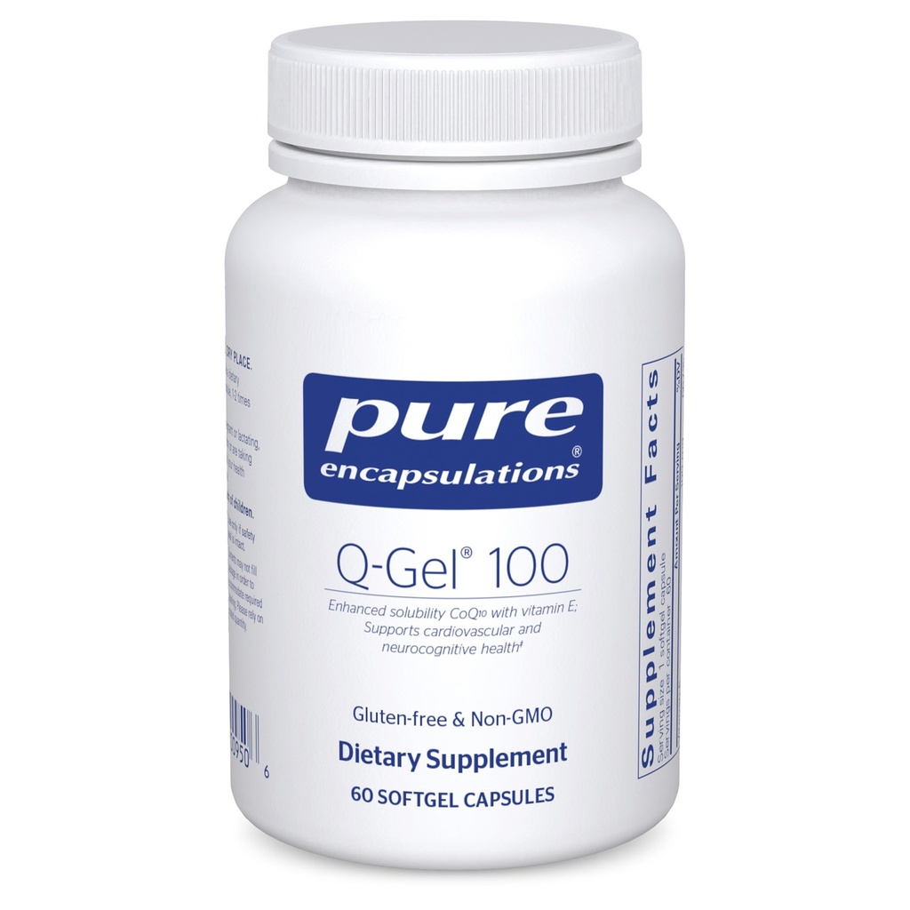 Pure Encapsulations Q-Gel 100 (Hydro çözüldü CoQ10) | CoQ10 Vitamin E'yi geliştirmek için | 60 Softgel Capsules