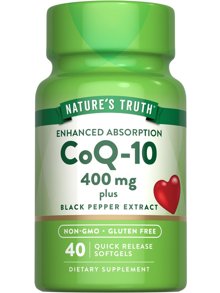 Nature's Truth CoQ10 400 mg | Softgels | maksimum Güçlü | High Abors | Non-GMO & Gluten Free Supplement Supplement