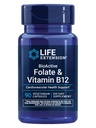 Life Extension BioActive Folate & Vitamin B12, Kalp, Beyin ve GI Tract Health, Non-GMO, Gluten-Free, Vegetarian, 90 Capsules