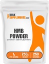 BulkSupplements.com HMB Toz - Beta-Hydroxy Beta-Methylbutyrate,dis HMB Supplement - Gluten Free - 1g per Service, 250g (8.8 oz) (Paket of 1)