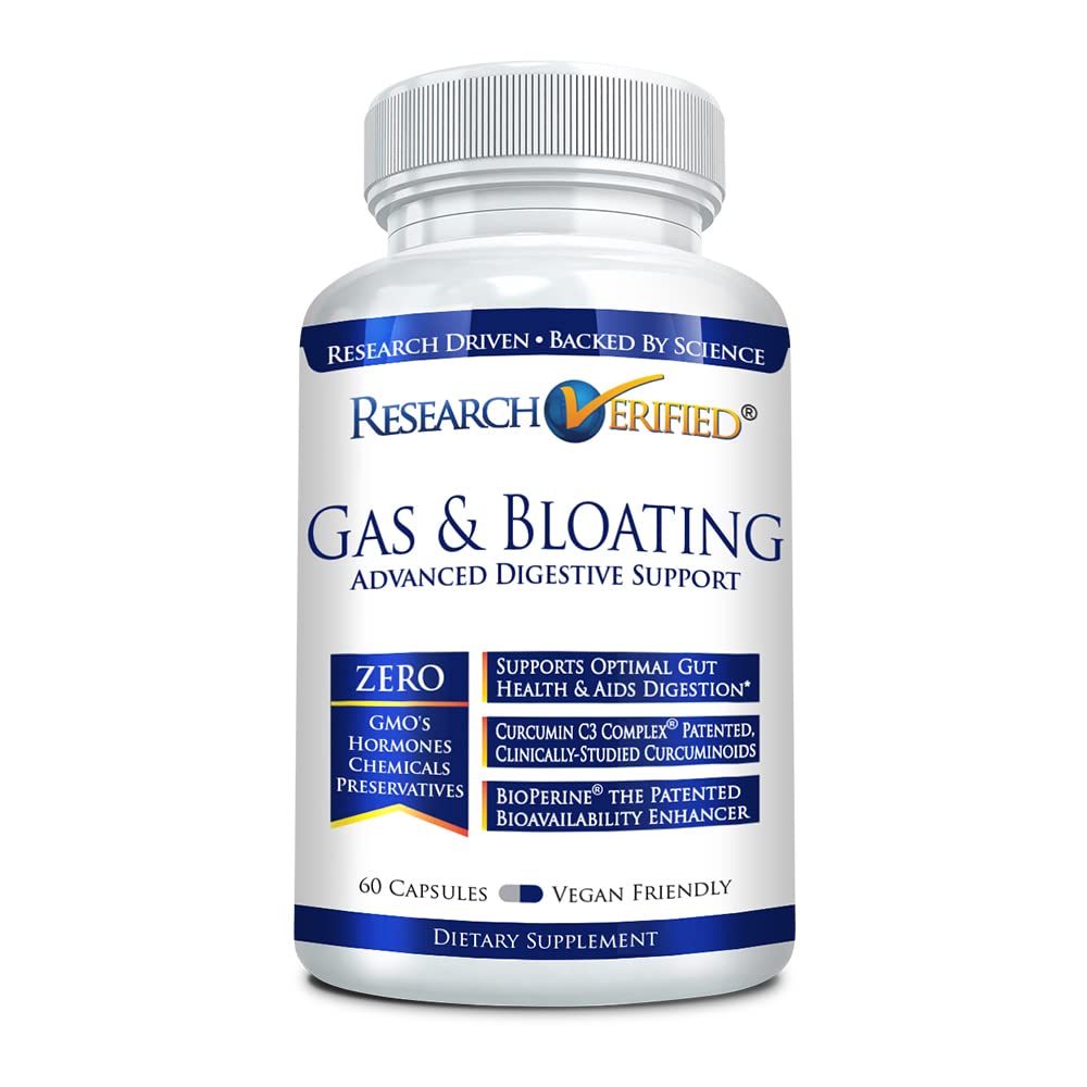 Araştırma Doğrulanmış Gaz ve Bloating - Relax Intestinal Muscles, Eliminate Gas Buildup - Artichoke Toz, Ginger, Peppermint Leaf Toz - 60 Capsules - Vegan...