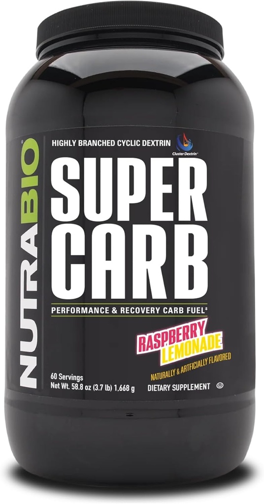 NutraBio Super Carb - 60 Hizmetler (Raspberry Lemonade)