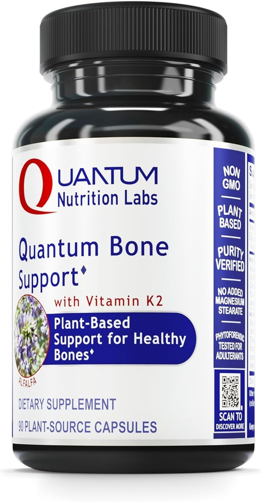 Kuantum Beslenme Laboratuvarları Kuantum Bone Health - Bone Health Vitamins, Bone Strength Supplement for Women and Men, Organicuba Supplement with Fermented Vitamin K2, Bone Health Support - 90 Capsules