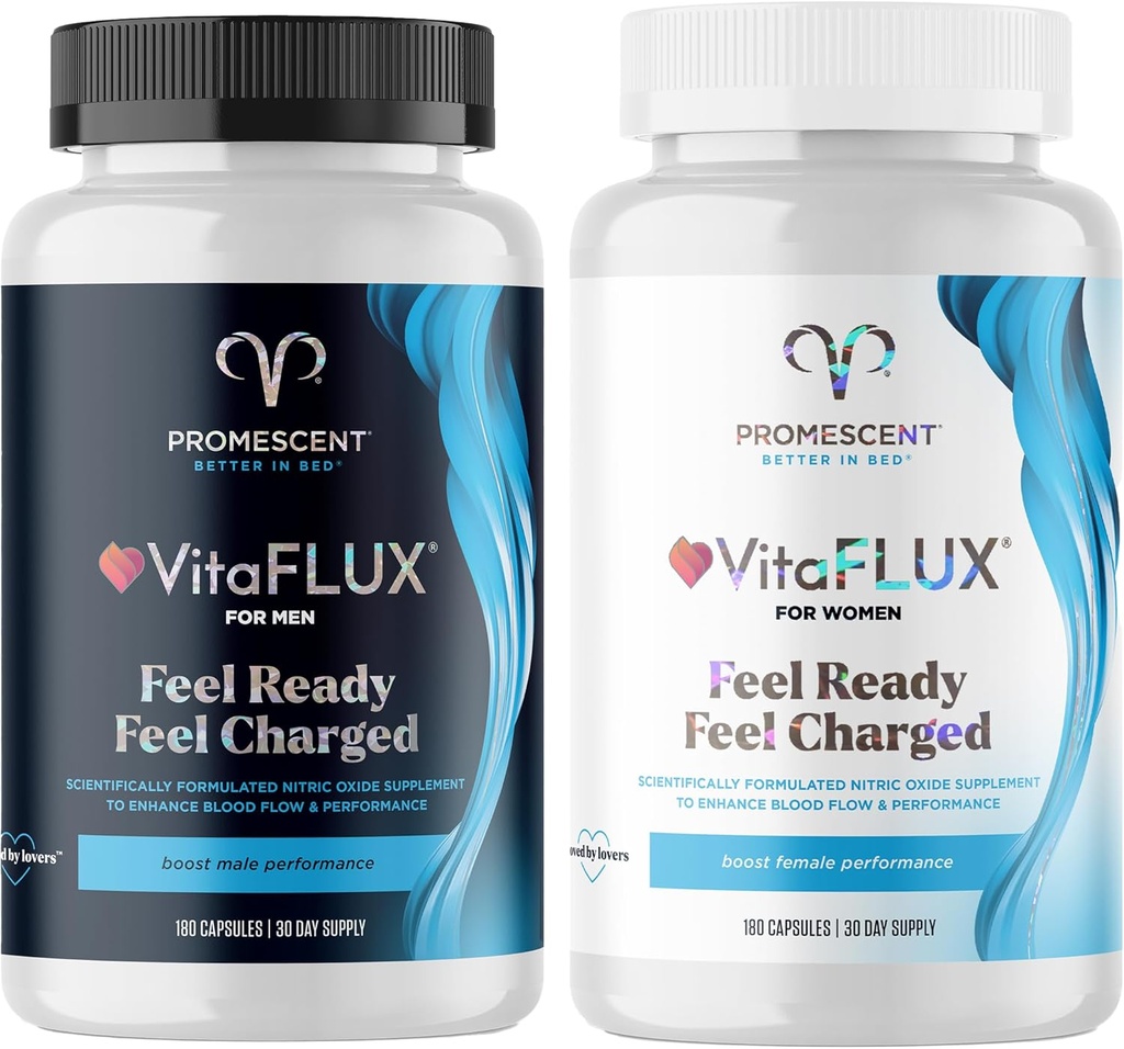 VitaFLUX Triple Power Nitric Hoffman Erkek Performansı için Tamam+ VitaFLUX Kadın Nitrik Oksitpak Tamam, Circulation, Boost Energy & Heart Health, Performance, Stamina, Energy & Heart Health, Performance, Stamina, Energy & Heart Health